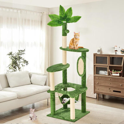 Cozy Cat Tree Tower – Plush Condo, Scratching Posts & Hanging Toy